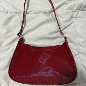 SHEIN Glossy Burgundy Shoulder Bag